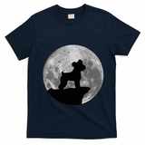Miniature Schnauzer Silhouette In The Moon Costume T-Shirt - Navy Blue