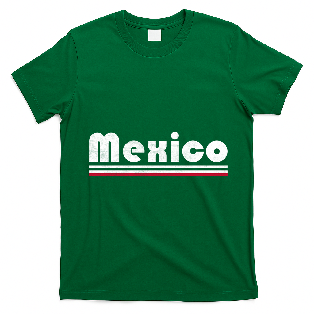 Mexico Soccer Stripe Jersey Logo Fan T-Shirt - Irish Green