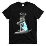 Miniature Schnauzer Tattoos I Love Dad Gift FatherS Day Gift T-Shirt - Black