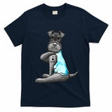 Miniature Schnauzer Tattoos I Love Dad Gift FatherS Day Gift T-Shirt - Navy Blue