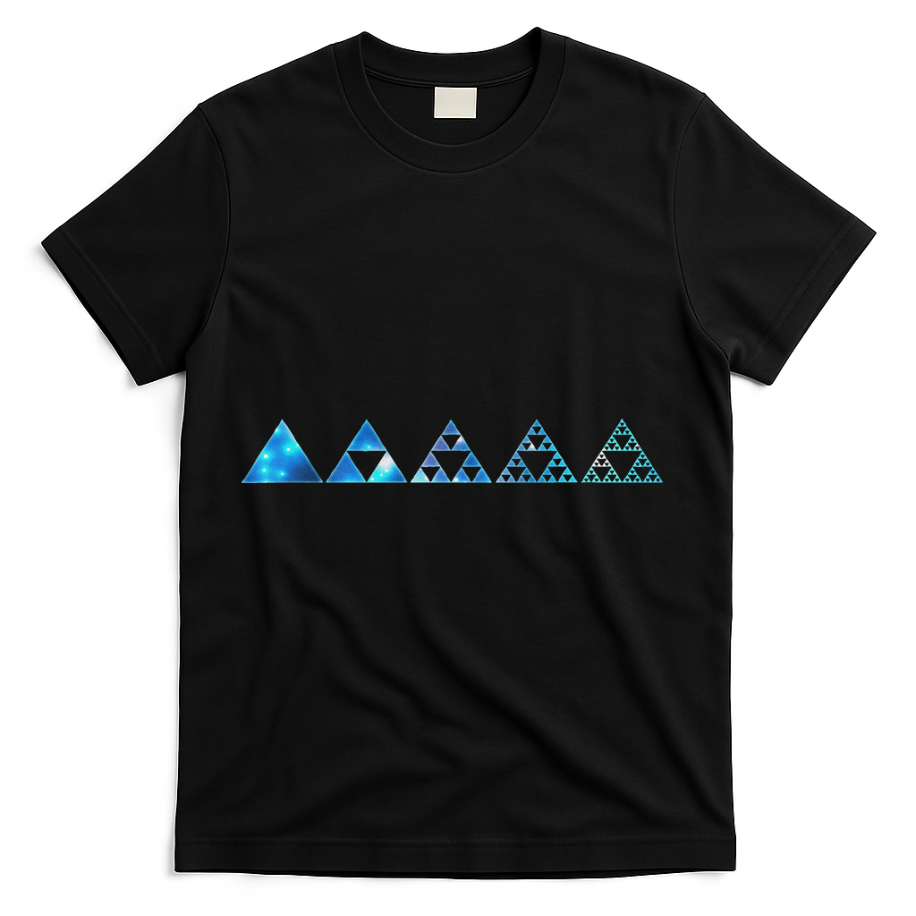 Math Sierpinski Triangles Fractal Geometry Mathematics T-Shirt - Black