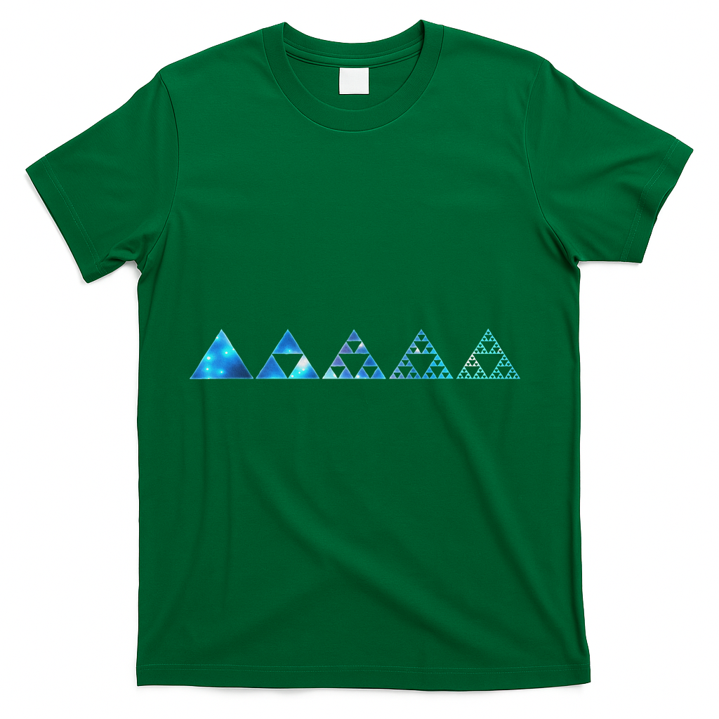 Math Sierpinski Triangles Fractal Geometry Mathematics T-Shirt - Green