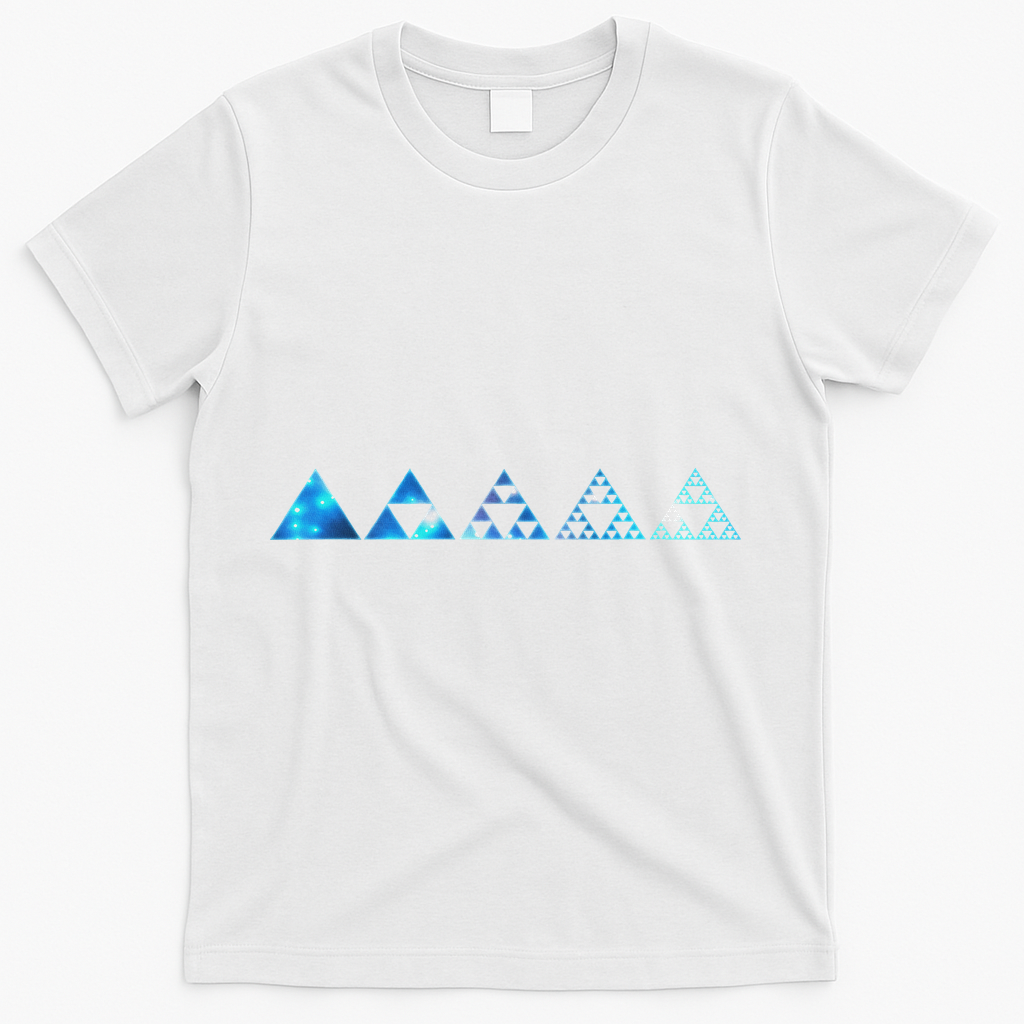 Math Sierpinski Triangles Fractal Geometry Mathematics T-Shirt - White