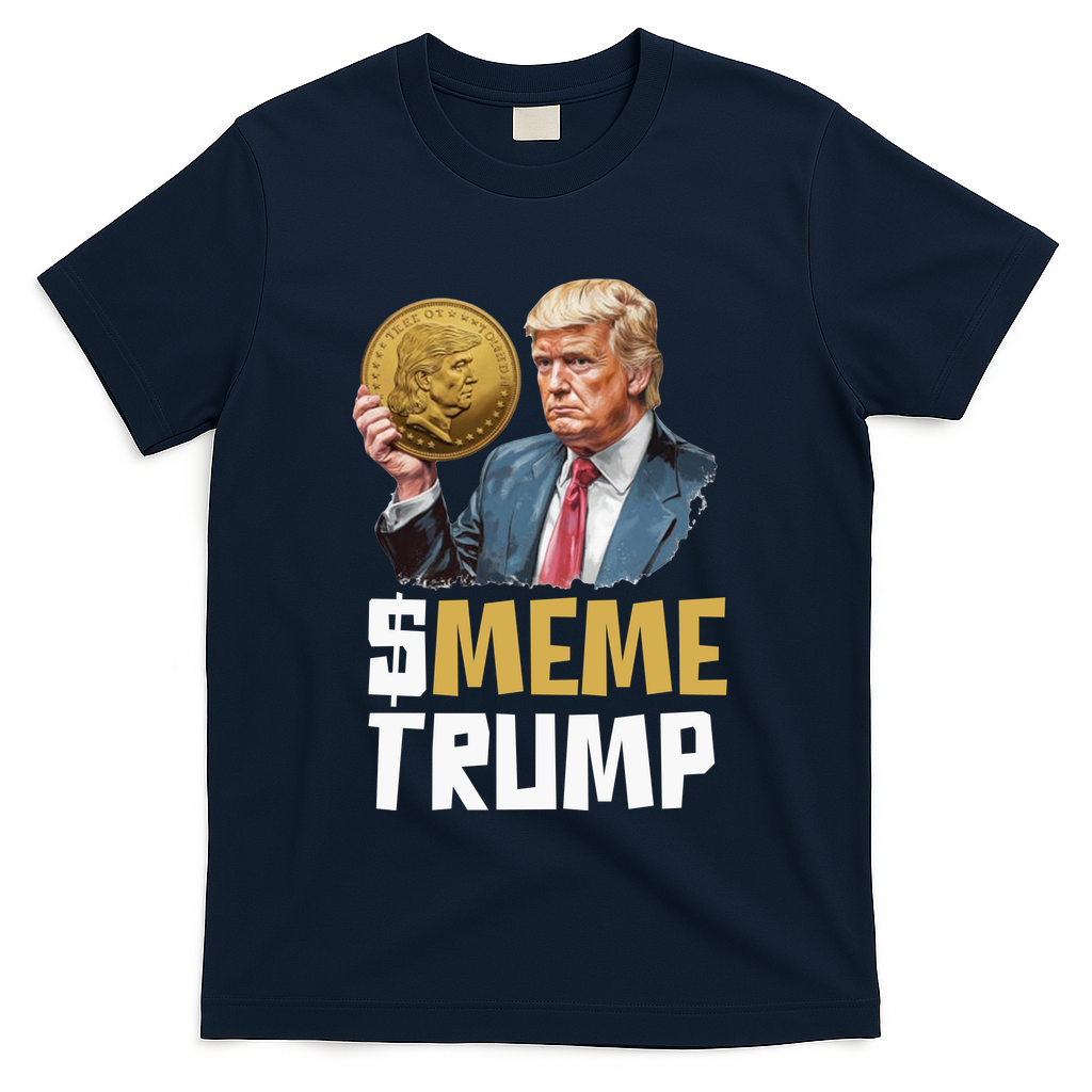 Meme Trump Coin Crypto Currency $Trump T-Shirt - Navy