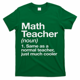 Math Teacher Definition Funny Back To School First Day T-Shirt - Green