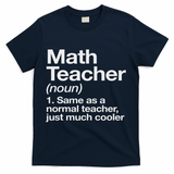 Math Teacher Definition Funny Back To School First Day T-Shirt - Navy