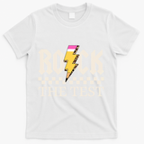 Motivational Testing Day For Teacher Student Rock The Test  T-Shirt - White