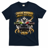 Muscle Takes Flight Crusing Woodward M1 2026 T-Shirt - Navy Blue