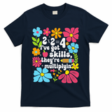 Math Teacher Floral Pi Teacher Math Mathematics Happy Pi T-Shirt - Navy