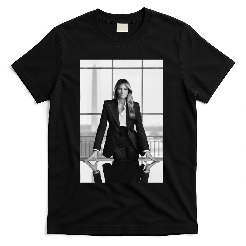 Melania Trump First Lady Official White House Portrait T-Shirt - Black