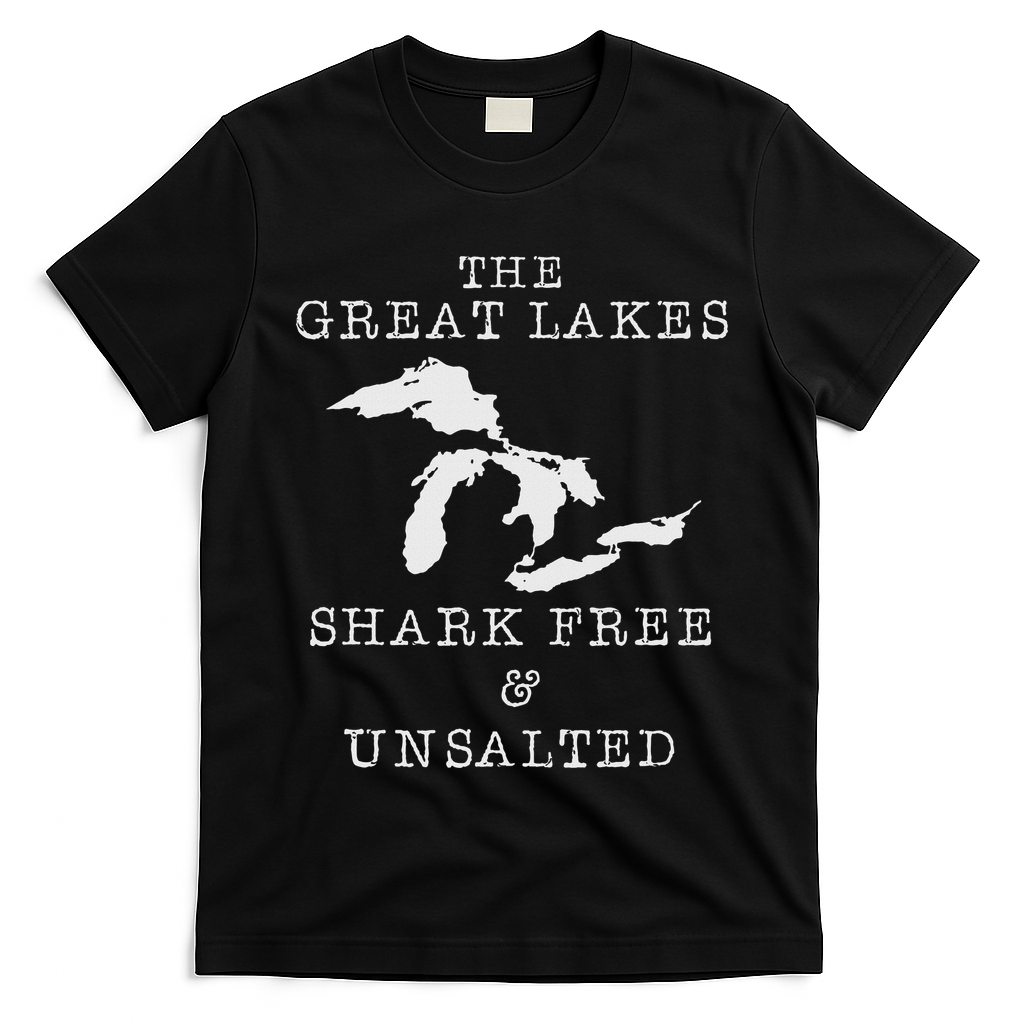 Michigan The Great Lakes Unsalted And Shark Free Vintage T-Shirt