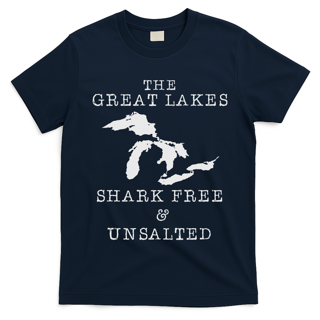 Michigan The Great Lakes Unsalted And Shark Free Vintage T-Shirt