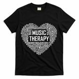 Music Therapy Heart Gift Therapist Appreciation Graduation Gift T-Shirt - Black