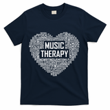 Music Therapy Heart Gift Therapist Appreciation Graduation Gift T-Shirt - Navy