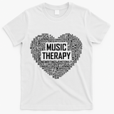 Music Therapy Heart Gift Therapist Appreciation Graduation Gift T-Shirt - White