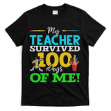 My Teacher Survived 100 Days Of Me Dab 100 Days Of School T-Shirt - Black