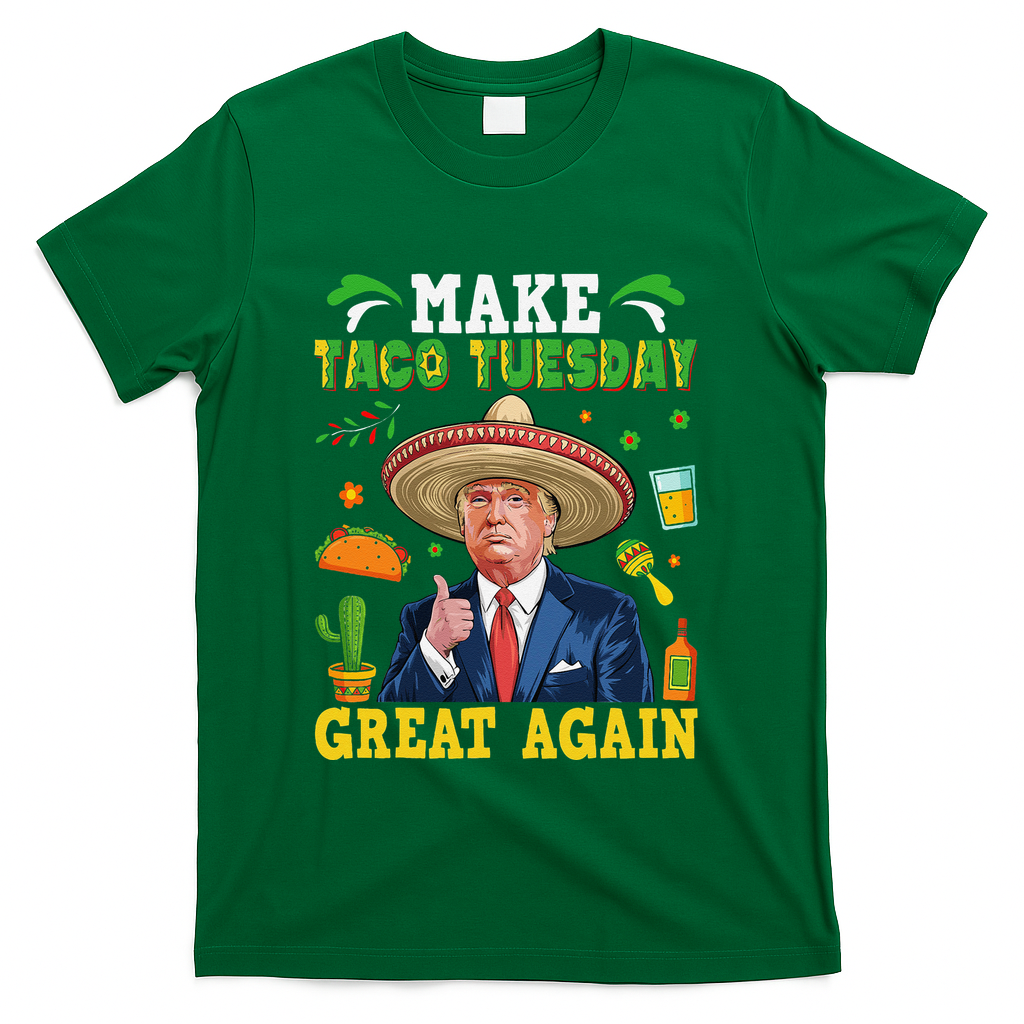 Make Taco Tuesday Great Again Trump Mexican Fiesta T-Shirt - Green