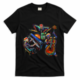 Dancing Skeleton Music Band T-Shirt - Black