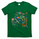 Dancing Skeleton Music Band T-Shirt - Irish Green