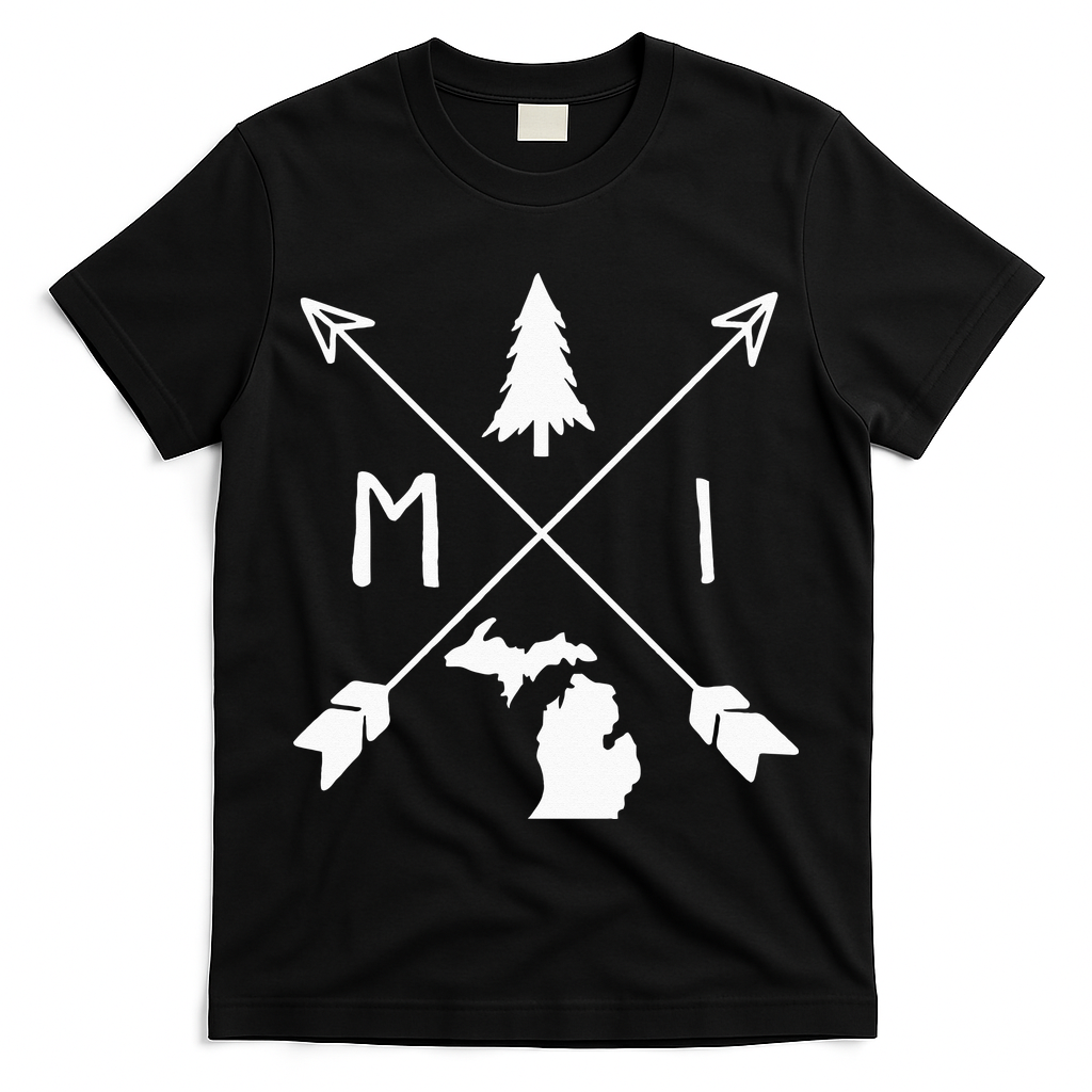 Michigan Up North Home State Midwest Vintage Retro T-Shirt