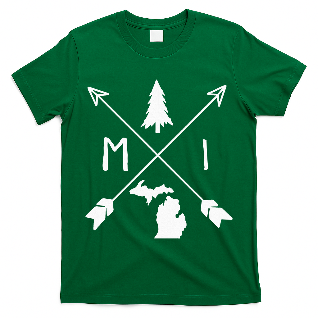 Michigan Up North Home State Midwest Vintage Retro T-Shirt
