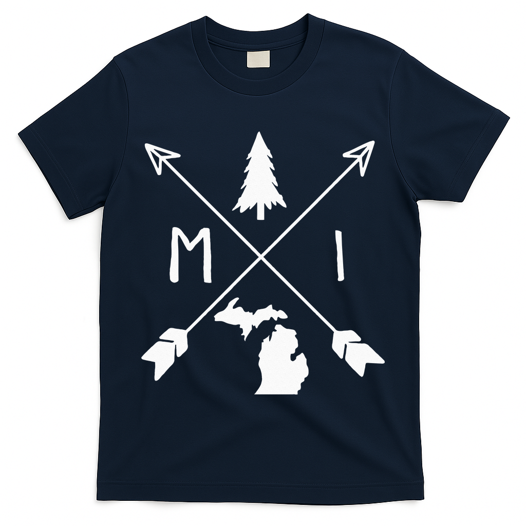 Michigan Up North Home State Midwest Vintage Retro T-Shirt