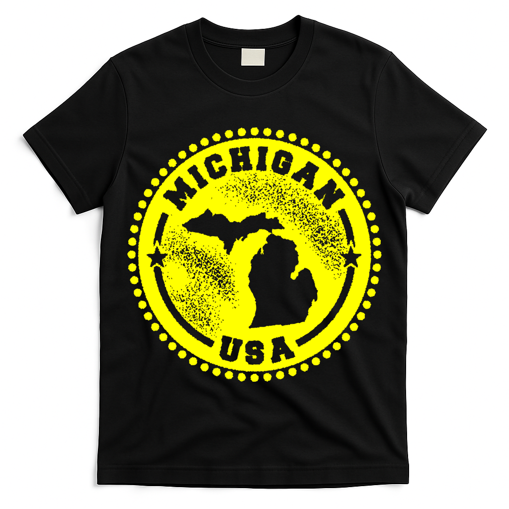 Michigan USA Yellow Logo T-Shirt