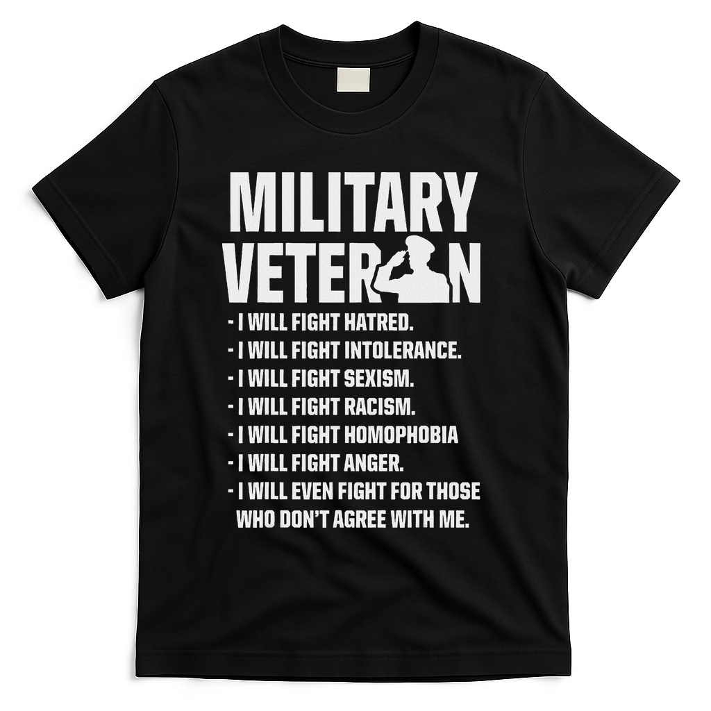 Military Veterans Against Trump 2020 Fight Usa Election T-Shirt - Black