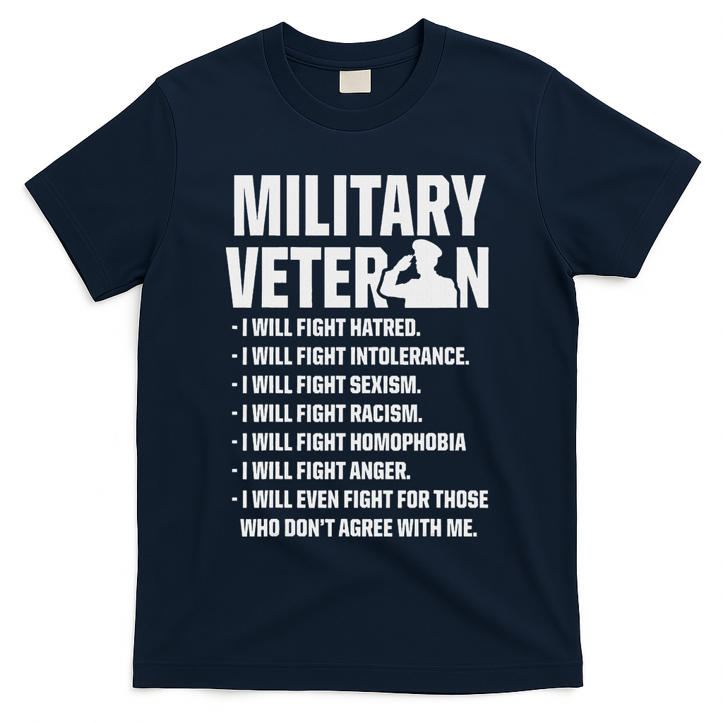 Military Veterans Against Trump 2020 Fight Usa Election T-Shirt - Navy