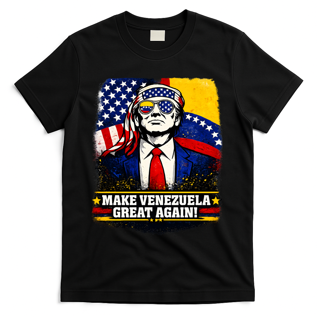 Make Venezuela Great Again Donald Trump T-Shirt - Black