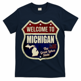 Michigan Vintage Metal Road Sign Logo T-Shirt