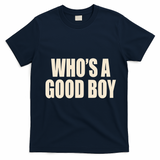 Moximimi WhoS A Good Boy Orange T-Shirt - Navy Blue