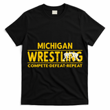 Michigan Wrestling Compete Defeat Repeat Gift T-Shirt