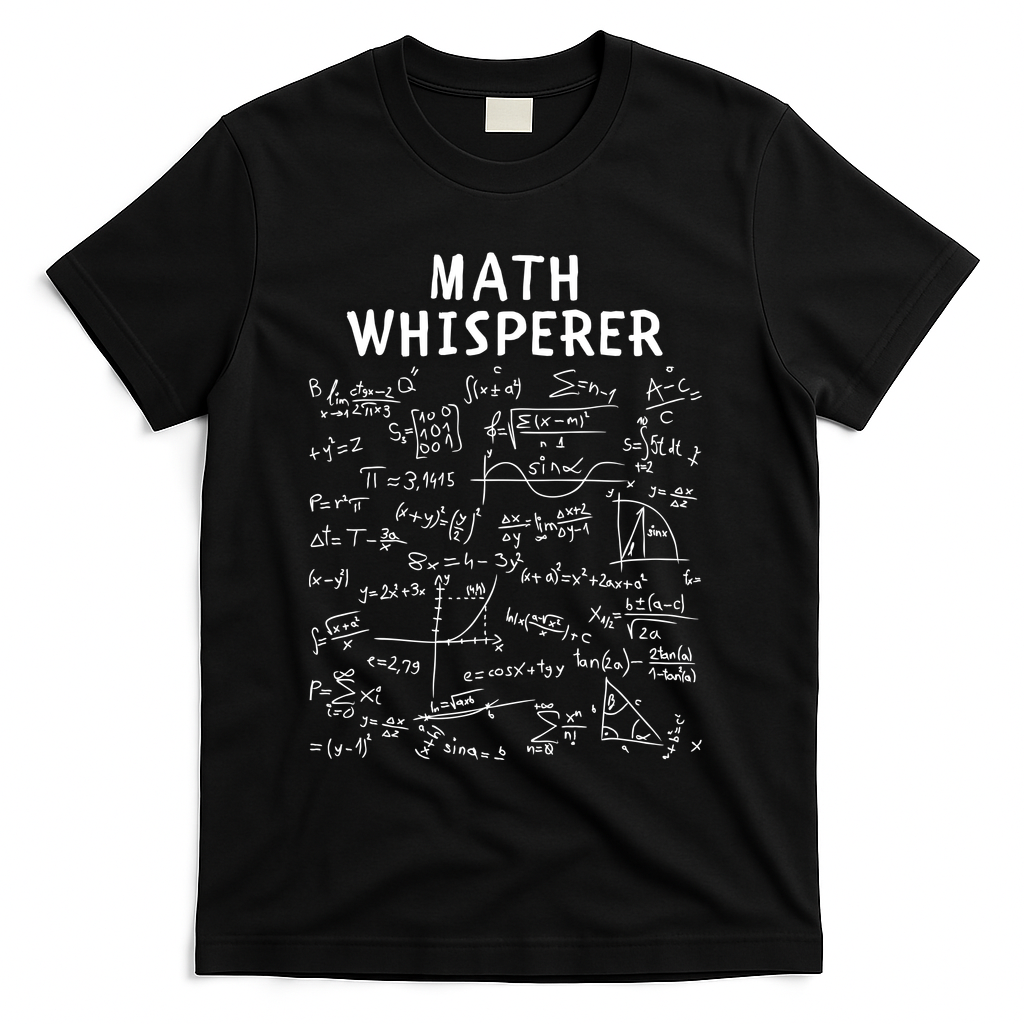 Math Whisperer Funny Pi Day Math Lovers Costume Math Teacher Calculus Algebra T-Shirt - Black