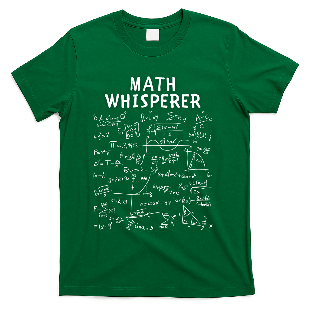 Math Whisperer Funny Pi Day Math Lovers Costume Math Teacher Calculus Algebra T-Shirt - Green