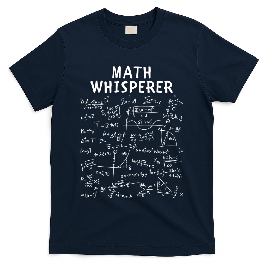 Math Whisperer Funny Pi Day Math Lovers Costume Math Teacher Calculus Algebra T-Shirt - Navy