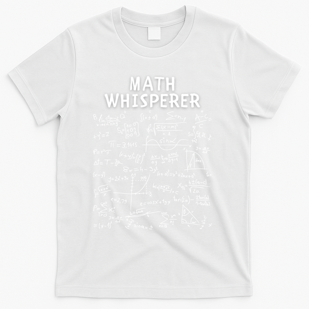 Math Whisperer Funny Pi Day Math Lovers Costume Math Teacher Calculus Algebra T-Shirt - White