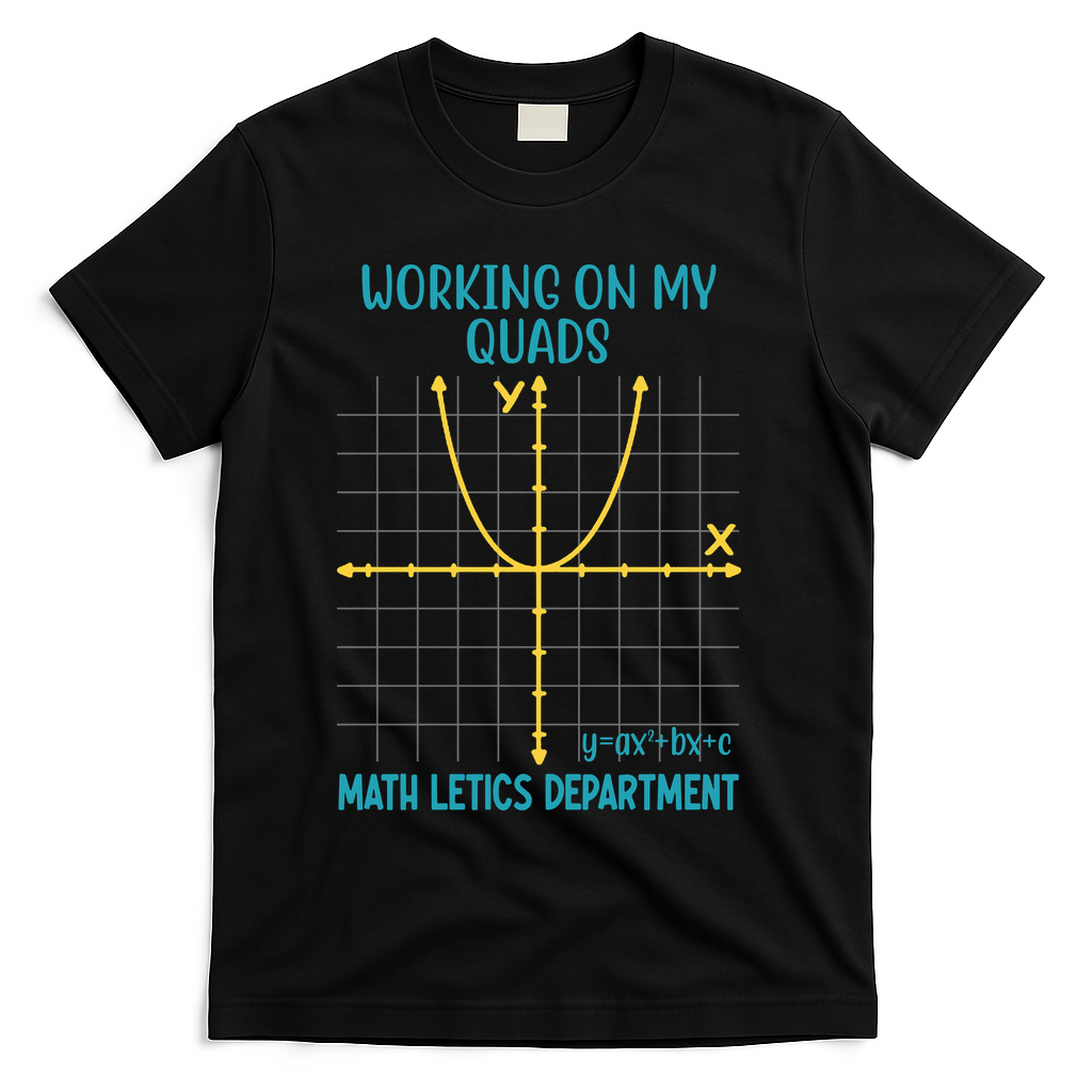 Mathletics Working On My Quads Algebra Math Teacher T-Shirt - Black