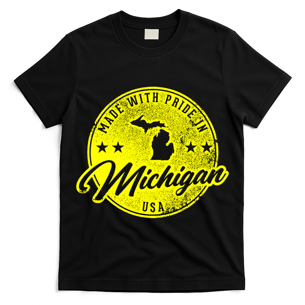 Made With Pride In Michigan USA Retro T-Shirt