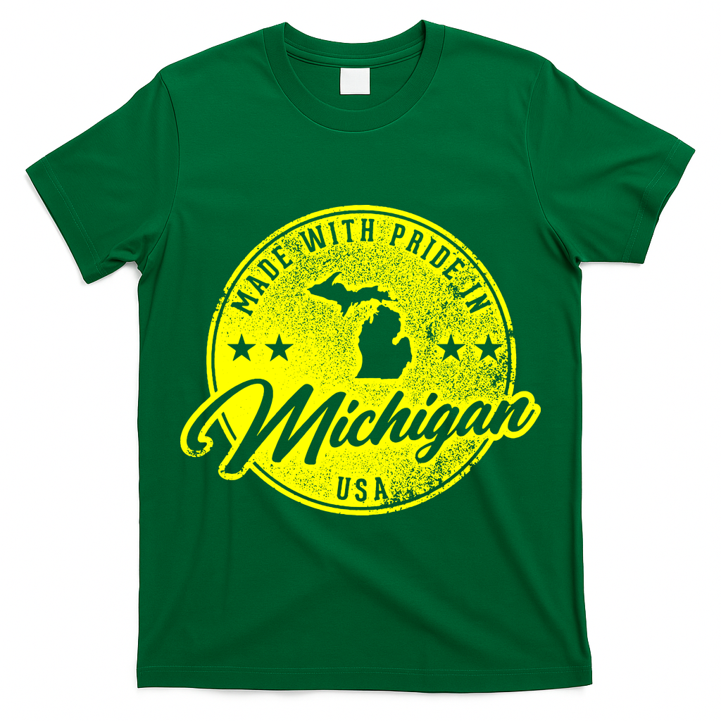 Made With Pride In Michigan USA Retro T-Shirt
