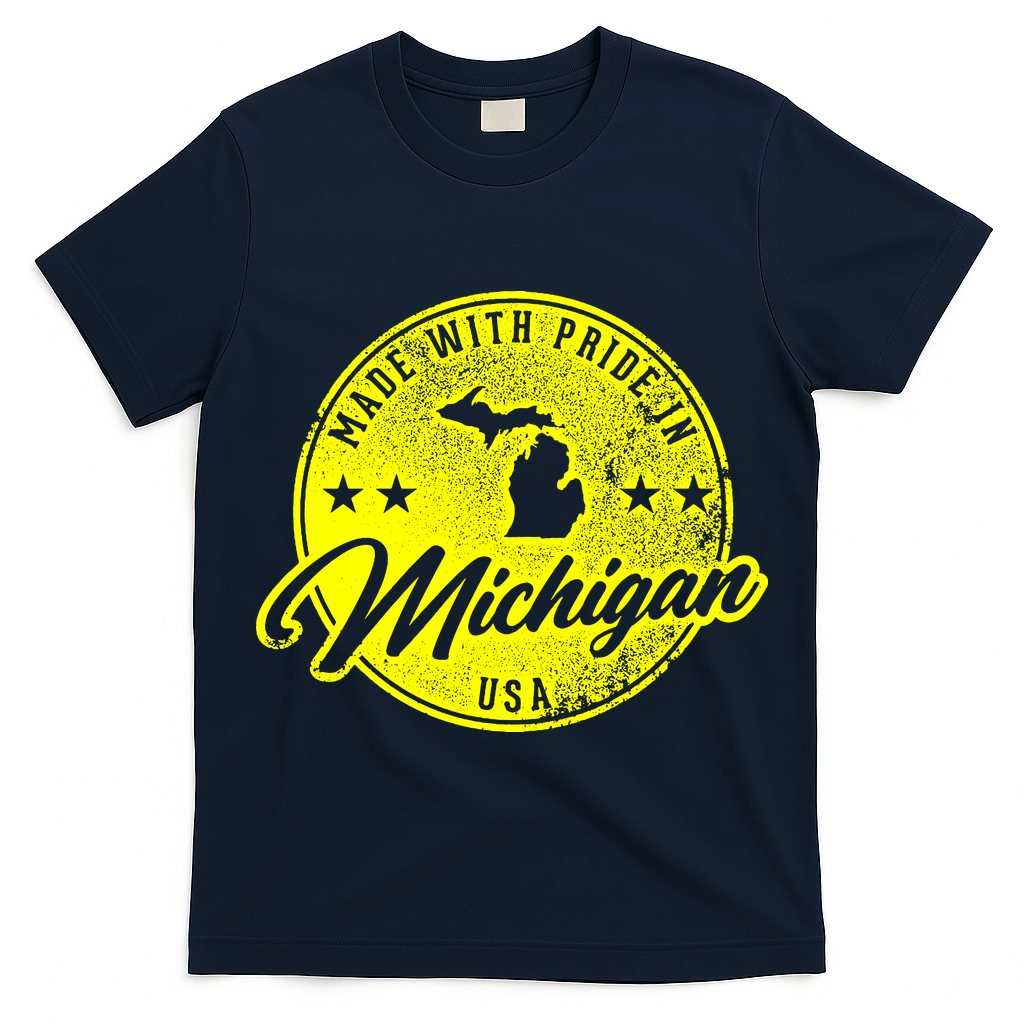 Made With Pride In Michigan USA Retro T-Shirt