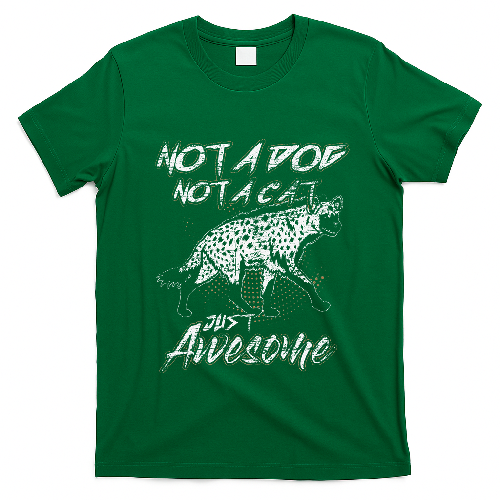 Not A Dog Not A Cat Just Awesome Hyena T-Shirt - Irish Green
