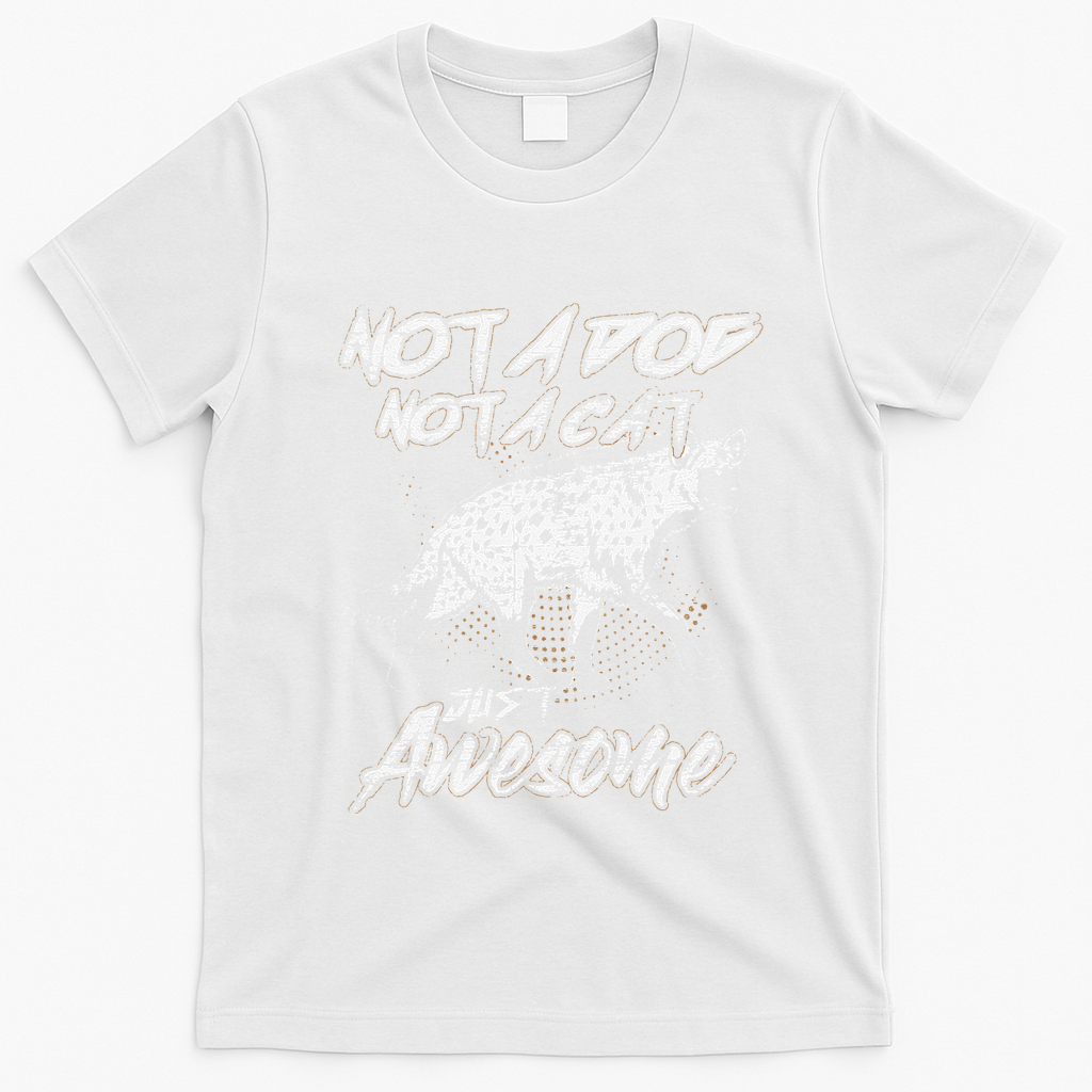 Not A Dog Not A Cat Just Awesome Hyena T-Shirt - White