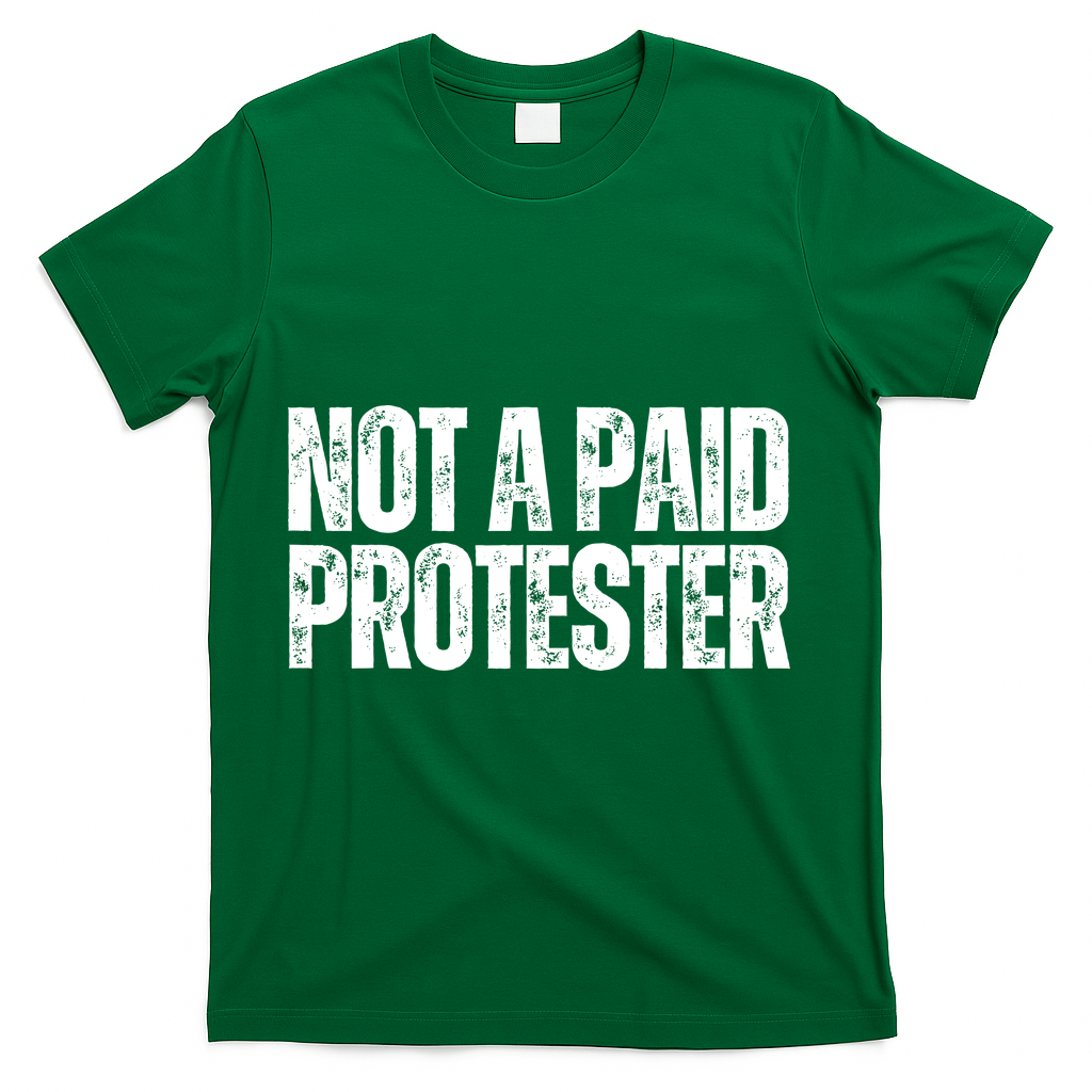 Not A Paid Protester T-Shirt - Green