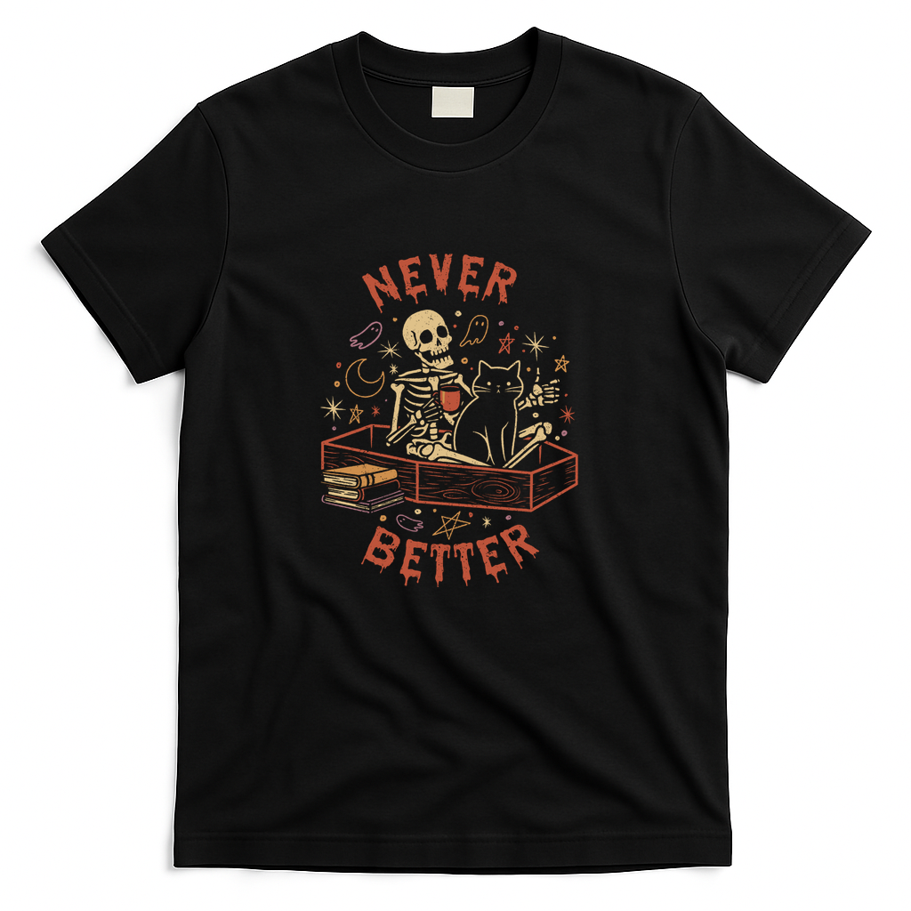 Never Better Skeleton Cat by Tobe Fonseca - Black