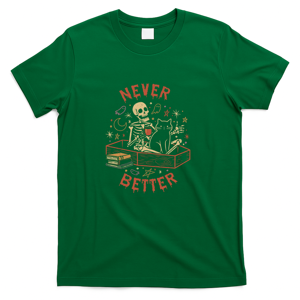 Never Better Skeleton Cat by Tobe Fonseca - Green