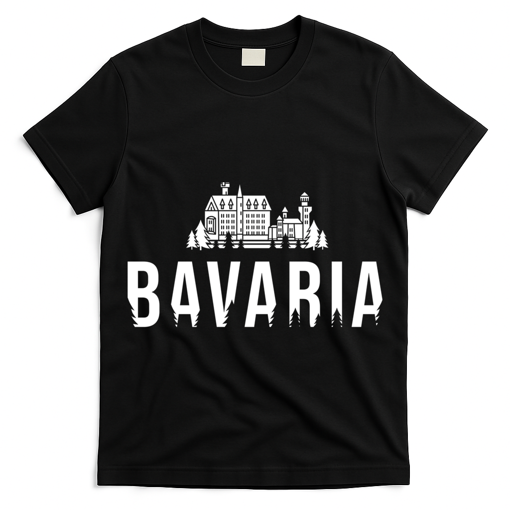 Neuschwanstein Castle And Forest Gift Bavaria Germany Souvenir Gift T-Shirt