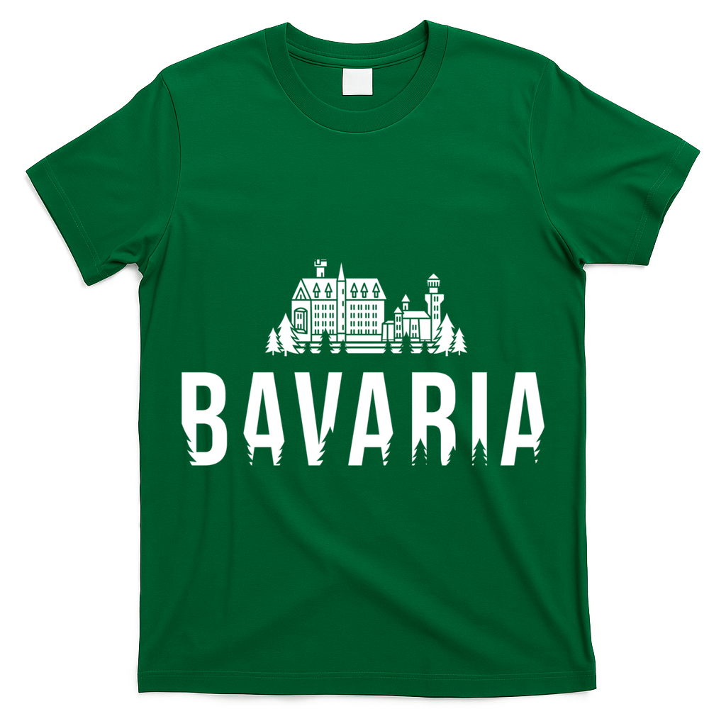 Neuschwanstein Castle And Forest Gift Bavaria Germany Souvenir Gift T-Shirt
