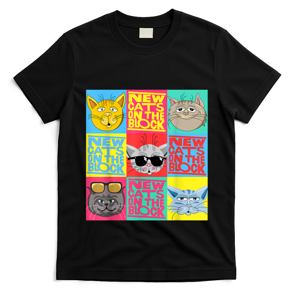 New Cats On He Block Funny Pop Culture Cat Hemed Party T-Shirt