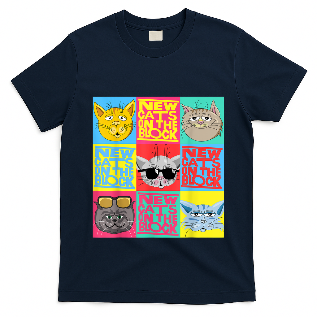 New Cats On He Block Funny Pop Culture Cat Hemed Party T-Shirt